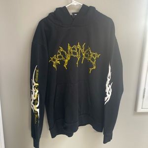 Revenge x Zillakami x Dog Years Cerebus Yellow Lightning Hoodie Large NEW